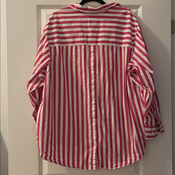 GAP Size XL 100% Organic Cotton Big Shirt - Pink & White - Picture 5 of 5